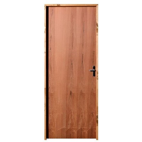 Porta de Madeira Semi-oca Padrão Imbuia Lisa Batentes de 11 Cm Eco - 2.10(a)x0.62(l) - Lado Esquerdo
