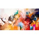 Ver imagem 1 de Quadro Decorativo Floral Contemporâneo, Tela em Canvas na Horizontal Ideal para Ambiente de Sala