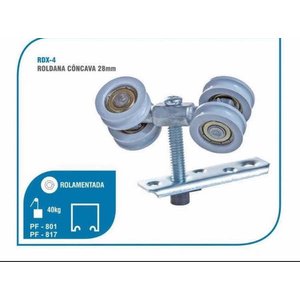 5 Kit Trilho Porta Correr 80Kilos 2Mt com Tri 1/2 + 6 Roldana
