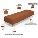 Ver imagem 4 de Puff Decorativo Sala de Estar Bali W01 Pés Palito 210x60cm Bouclê Terracota - Lyam Decor