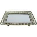 Ver imagem 1 de BANDEJA DECORATIVA DOURADA COM CRISTAL - 14X19 CM