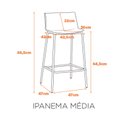 Ver imagem 2 de Kit com 2 Banquetas Ipanema Média para Cozinha em Polipropileno e Base em Aço Pintado - Terracota