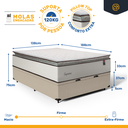 Ver imagem 3 de Cama Box Baú com Colchão de Molas Ensacadas Pillow Top Supreme Lux Casal 138cm