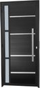 Ver imagem 1 de Porta de Aluminio Lambril Frisos Visor Lateral com Puxador Linha Premium:2,10 X 0,80/direita/preto