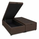 Ver imagem 2 de Cama Box Baú Casal Bipartido Blindado Linhão Marrom + Colchão Casal de Espuma - Ortobom ISO 100