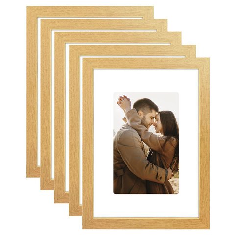 Kit 5 Porta Retrato 21x15 Quadro com Paspatur Fotos 15x10