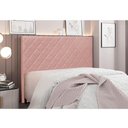 Ver imagem 4 de Cabeceira Cama Box Solteiro 90 Cm Dubai Veludo Rosa S04 - D'Rossi