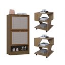 Ver imagem 2 de Kit Sapateira Spin Tropical 2 Portas e 2 Mesas de Cabeceira/centro Poquema