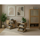 Ver imagem 1 de Kit Sapateira Spin Tropical 2 Portas e 2 Mesas de Cabeceira/centro Poquema