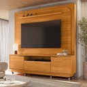 Ver imagem 1 de Estante para TV e Home Theater até 75 Polegadas 200CMX197,5cm 2 Portas 1 Gaveta Nilo Marrom Cinamomo