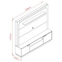 Ver imagem 4 de Estante para TV e Home Theater até 75 Polegadas 200CMX197,5cm 2 Portas 1 Gaveta Nilo Marrom Cinamomo