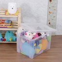 Ver imagem 2 de Caixa Organizadora Plástica Alta 30l Transparente Ordene Radical Color Organize Brinquedos Closet
