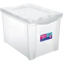 Ver imagem 1 de Caixa Organizadora Plástica Alta 30l Transparente Ordene Radical Color Organize Brinquedos Closet