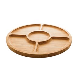 Petisqueira de Bambu Com 5 Divisórias Round 30cm Lyor - 3