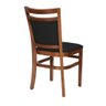 Cadeira Madeira Maciça Montreal Castanho Assento Encosto Estofado Preto - 3