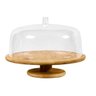 Boleira Prato Bolo Bambu com Pé e Tampa Acrílica Suporte Yoi Cozinha - 2