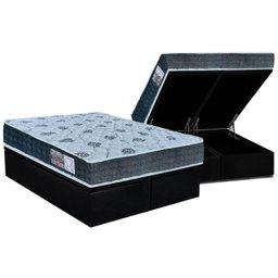 Cama Box Baú King: Colchão Anatômico Orthoflex D45 / EP Cecina + Base CRC Suede Black(193x203) - 1