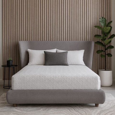 Cama Japonesa com Cabeceira Corea Seo Queen Linho Cinza - Sallar Home