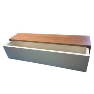 Aparador Suspenso com Gaveta Freijó com Off White 80x20x20