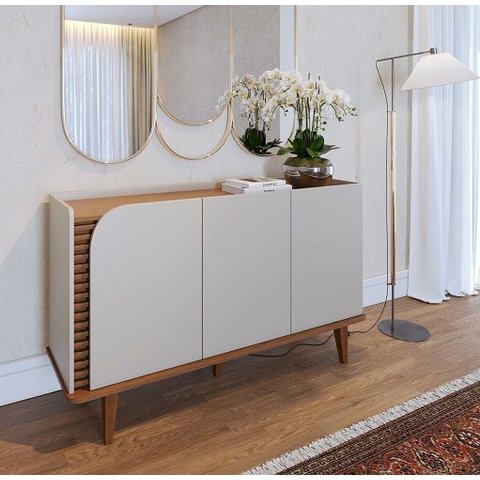 Buffet Jurere Off White Matte/freijó - Colibri Móveis