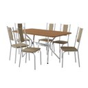 Ver imagem 1 de Conjunto de Mesa Completo com 6 Cadeiras Estofadas Cmc1031cr Kappesberg Crome