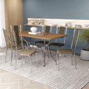 Ver imagem 2 de Conjunto de Mesa Completo com 6 Cadeiras Estofadas Cmc1031cr Kappesberg Crome