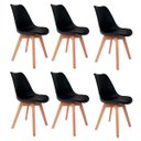 Ver imagem 1 de Kit 6 Cadeiras Eames Wood Leda para Sala de Jantar Cozinha e Escritório