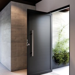 Porta de Alumínio Pivotante Lambri 215x105cm com Puxador de 80cm Lucasa Ideale - 1