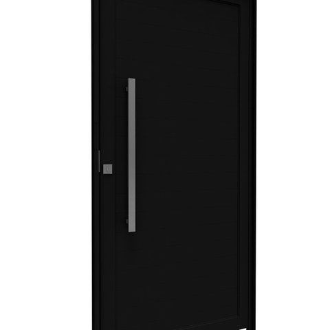 Porta de Alumínio Pivotante Lambri 215x105cm com Puxador de 80cm Lucasa Ideale Abertura Esquerda