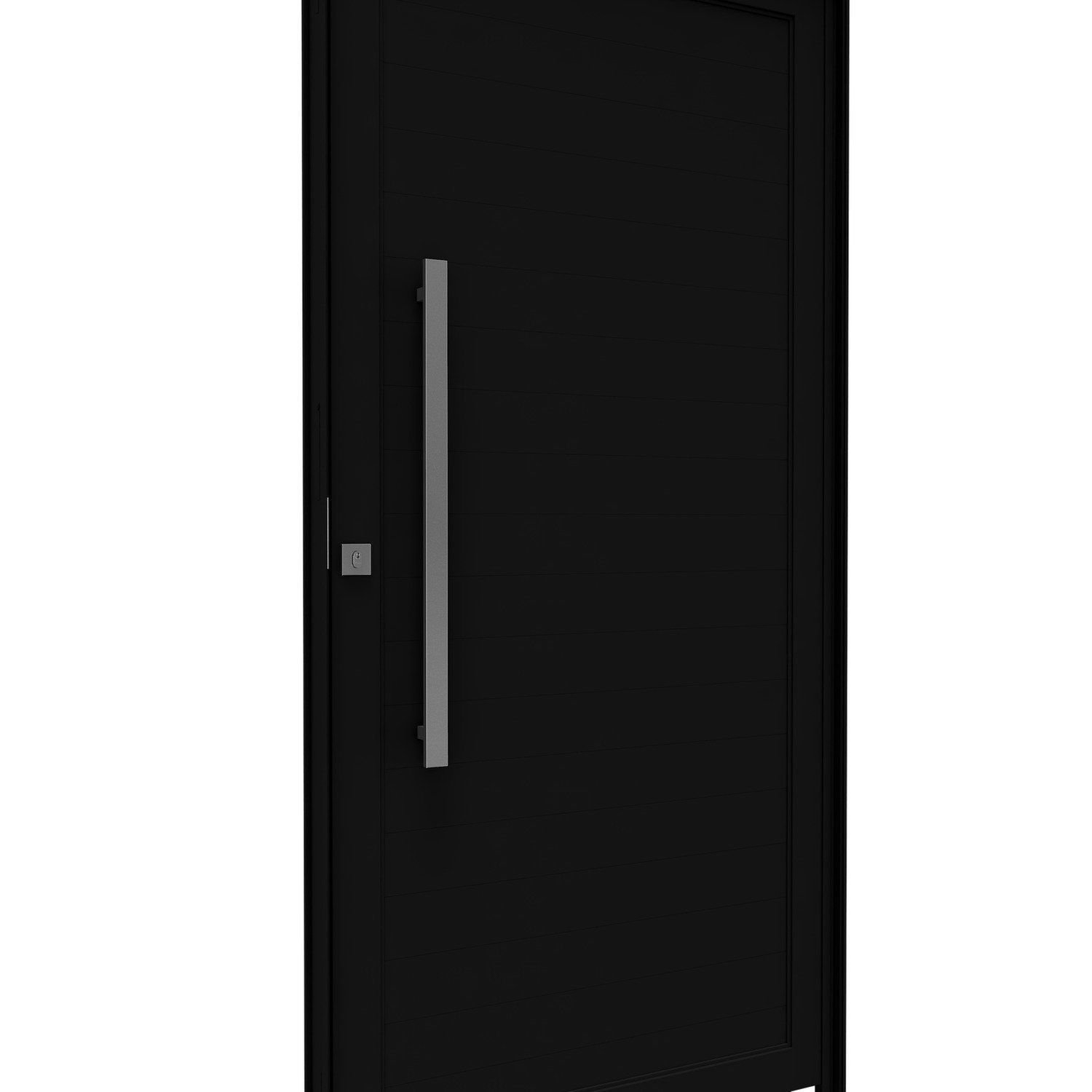 Porta de Alumínio Pivotante Lambri 215x105cm com Puxador de 80cm