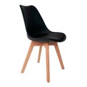 Ver imagem 5 de Kit 4 Cadeiras Eames Polipropileno Pretas Sala de Jantar Base Wood