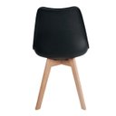 Ver imagem 3 de Kit 4 Cadeiras Eames Polipropileno Pretas Sala de Jantar Base Wood