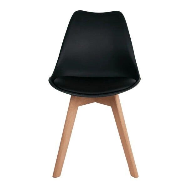 Kit 4 Cadeiras Eames Wood Leda Design - Preto Preto - 2