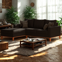 Ver imagem 3 de Sofá 3 Lugares Beny com Chaise Esquerdo Corino Marrom