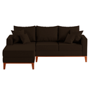 Ver imagem 2 de Sofá 3 Lugares Beny com Chaise Esquerdo Corino Marrom