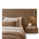 Ver imagem 1 de Cabeceira Casal Solteiro Modular MDF Ripada Quarto 1,10x0,60 - Freijo