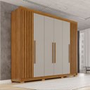 Ver imagem 1 de Guarda-Roupa Casal com Pés 100% MDF 6 Portas 6 Gavetas Granada Premium Marrom/Cinamomo/Off-White