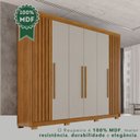 Ver imagem 7 de Guarda-Roupa Casal com Pés 100% MDF 6 Portas 6 Gavetas Granada Premium Marrom/Cinamomo/Off-White