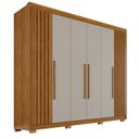 Ver imagem 2 de Guarda-Roupa Casal com Pés 100% MDF 6 Portas 6 Gavetas Granada Premium Marrom/Cinamomo/Off-White