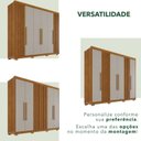 Ver mais imagens de Guarda-Roupa Casal com Pés 100% MDF 6 Portas 6 Gavetas Granada Premium Marrom/Cinamomo/Off-White