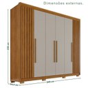 Ver imagem 3 de Guarda-Roupa Casal com Pés 100% MDF 6 Portas 6 Gavetas Granada Premium Marrom/Cinamomo/Off-White