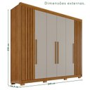 Ver imagem 3 de Guarda-Roupa Casal com Pés 100% MDF 6 Portas 6 Gavetas Granada Premium Marrom/Cinamomo/Off-White
