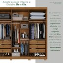 Ver imagem 6 de Guarda-Roupa Casal com Pés 100% MDF 6 Portas 6 Gavetas Granada Premium Marrom/Cinamomo/Off-White