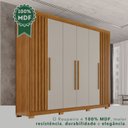 Ver imagem 7 de Guarda-Roupa Casal com Pés 100% MDF 6 Portas 6 Gavetas Granada Premium Marrom/Cinamomo/Off-White
