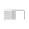 Escrivaninha Joyce com Mesa Expansível Branco - 8