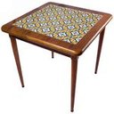 Ver imagem 2 de Mesa Madeira Azulejo 80x80cm - Base 4pé 78cm - Natural - Anos Dourados