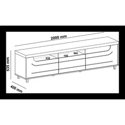 Rack para TV até 75 Polegadas 200cm 2 Portas 1 Gaveta Multimóveis CR45325 - 4