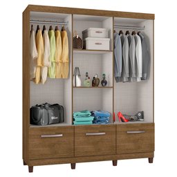 Guarda Roupa De Casal 3 Portas 3 Gavetas Zurique Malbec Incorplac - 3