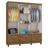 Guarda Roupa De Casal 3 Portas 3 Gavetas Zurique Malbec Incorplac - 3
