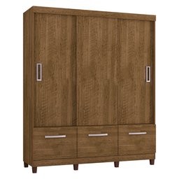 Guarda Roupa De Casal 3 Portas 3 Gavetas Zurique Malbec Incorplac - 1